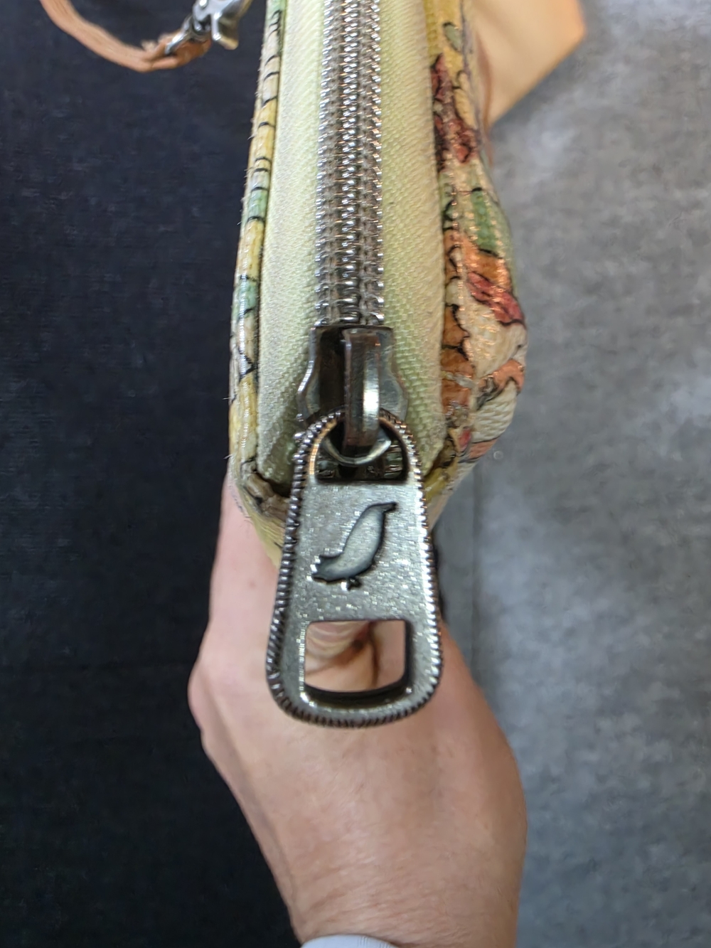 Sakroots Yellow Floral Crossbody Wallet with Tan Strap - Picture 4 of 12
